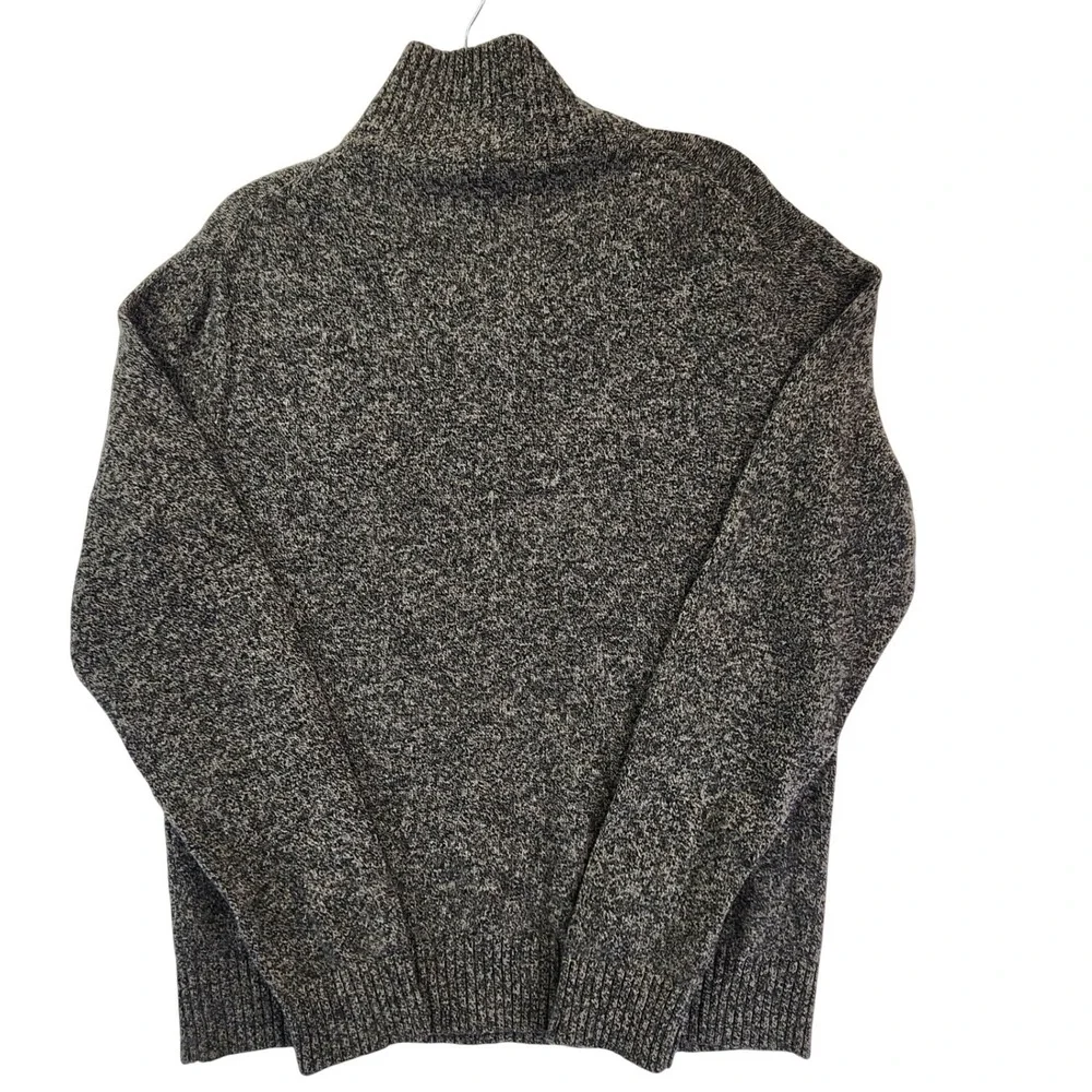 J.Crew Mens Large Grey Quarter Zip Sweater Lambswool Marled‎ Knit Classic Winter